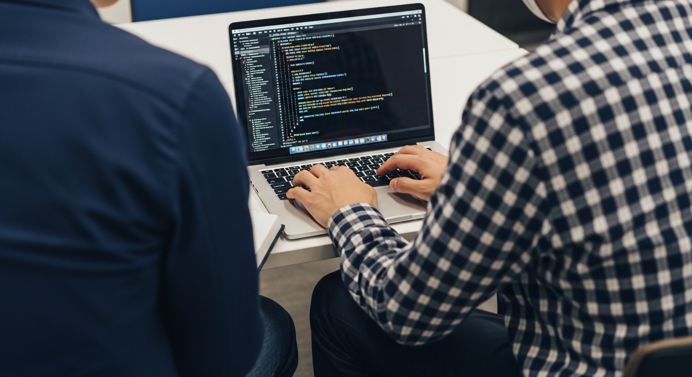 モクモクと作業して、手を動かしながら学習している様子