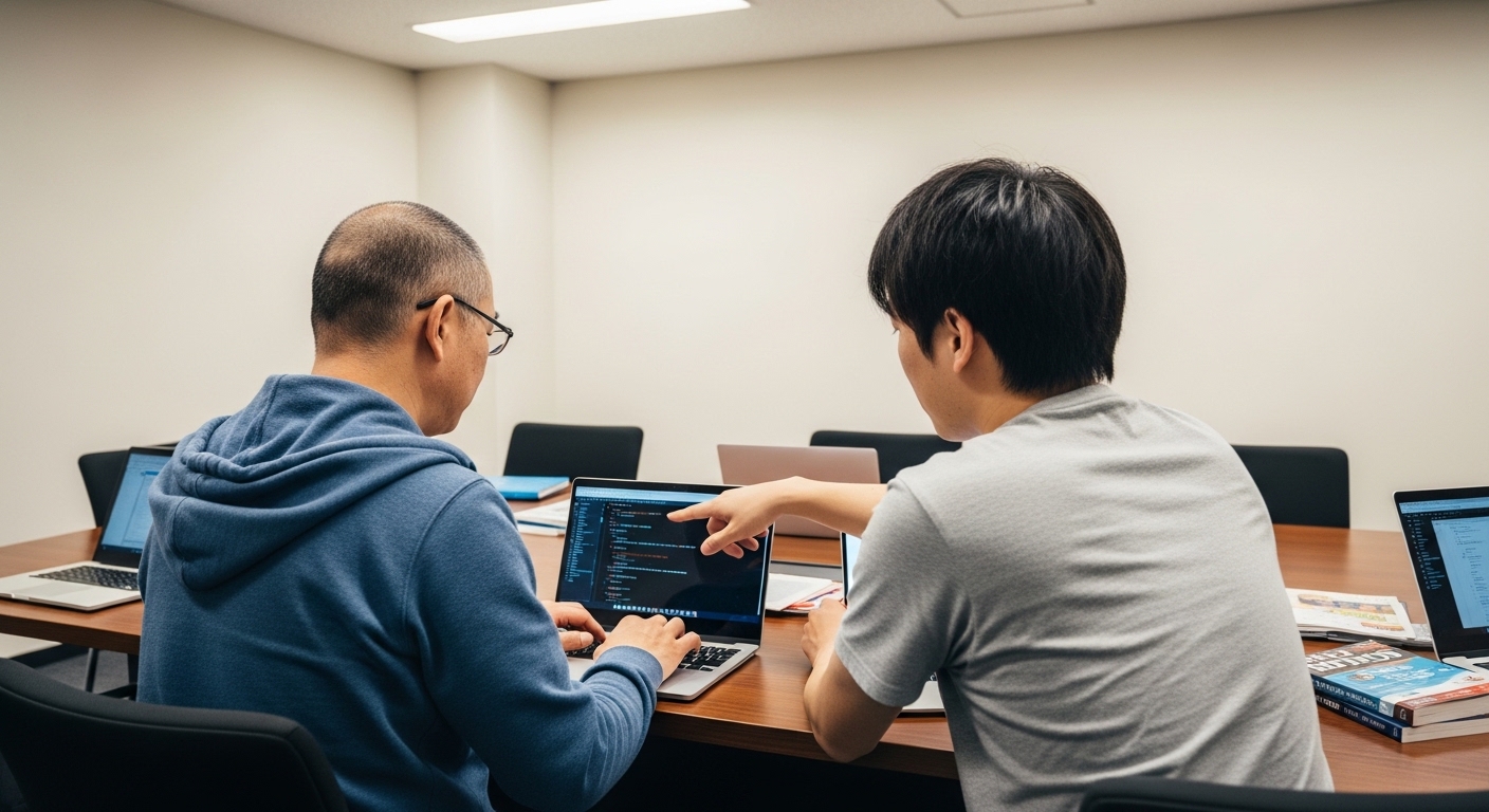 プログラミング未経験者や色々な職種の方が参加されています。